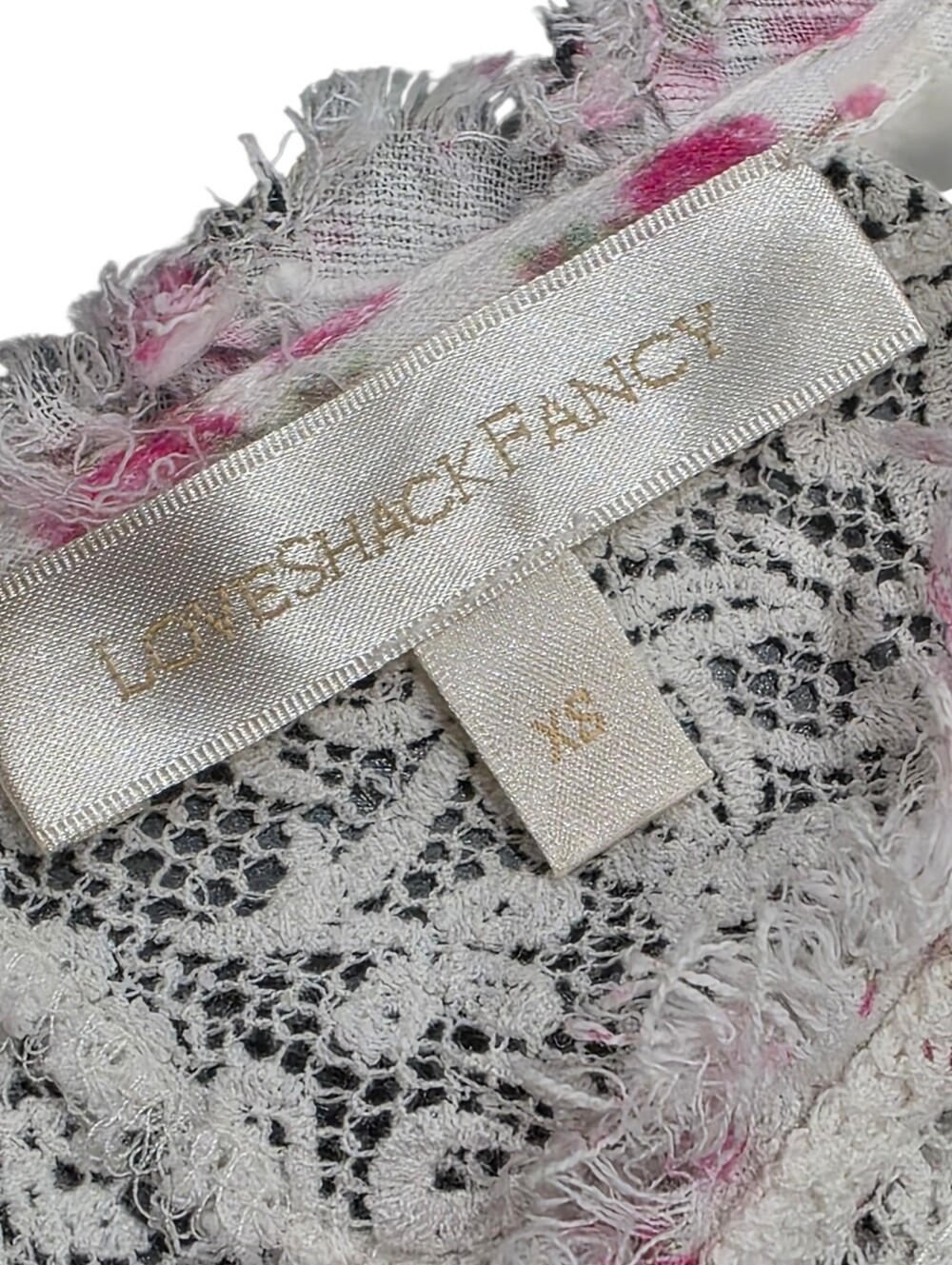 LOVESHACKFANCY NEWTON FLORAL LACE MINI DRESS XS - Picture 5 of 13